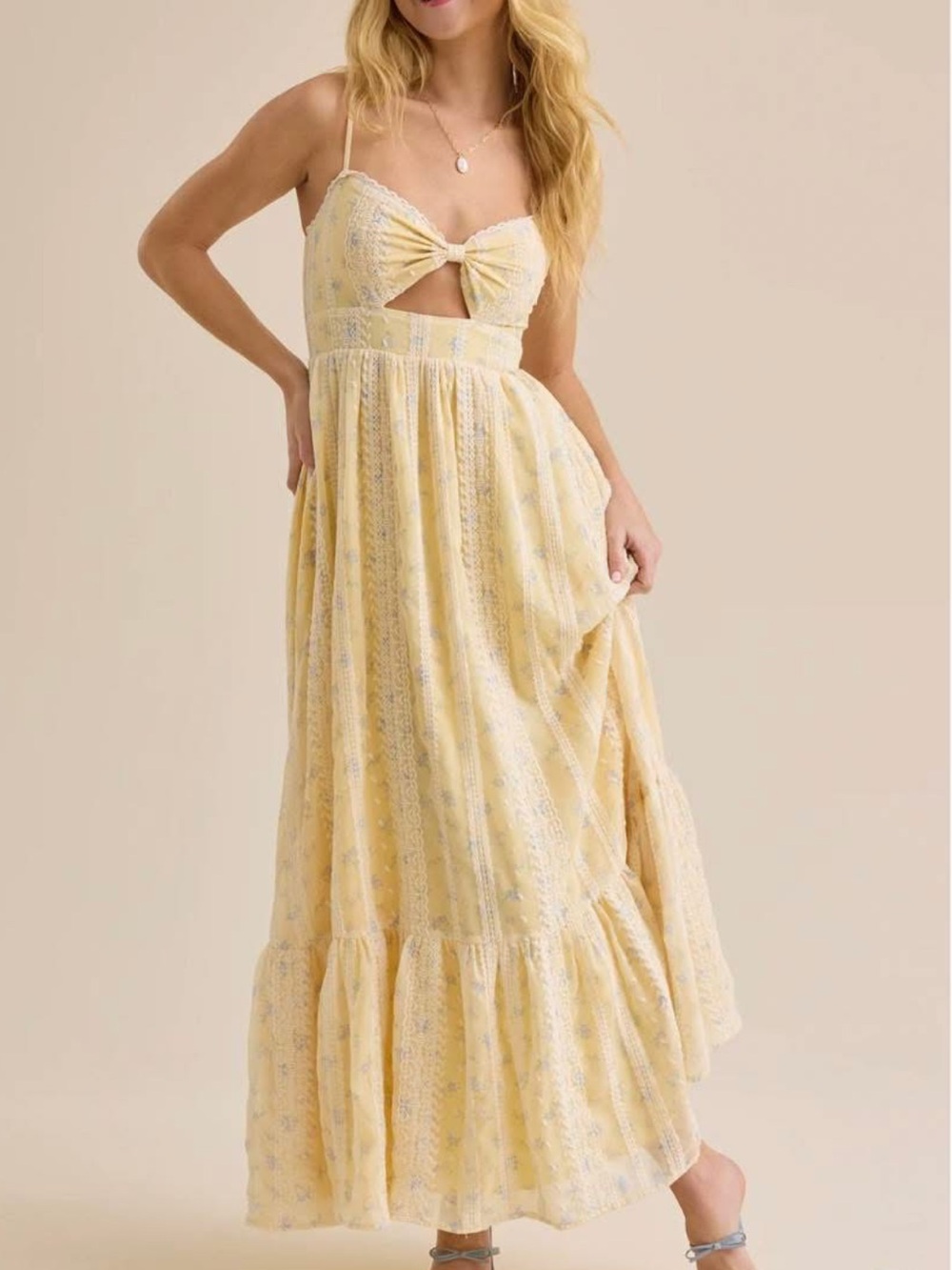 Altar'd State Women's Yellow Maxi Dress size medium